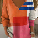 Béatrice – V-kaelusega värviline sviiter