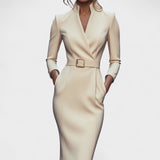 Inês - Elegantne Kleit Vööga