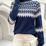 Ella | Geomeetrilise Kudumise Elegantne Kampsun