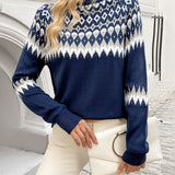 Ella | Geomeetrilise Kudumise Elegantne Kampsun