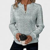 Minda - Naiste sviiter, millel on lukuga ja kudumisega palmikud