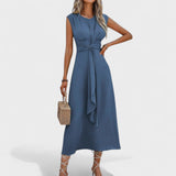 Emilia - Elegantne maxi kleit ilma varrukateta ja ümmarguse kaelusega