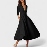 Helena - Elegantne kleit V-dekolteega