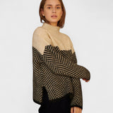 Malene - Kõrge kaelusega puuvillane kampsun