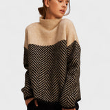 Malene - Kõrge kaelusega puuvillane kampsun