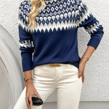 Ella | Geomeetrilise Kudumise Elegantne Kampsun