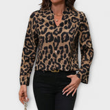 Kat |Igapäevane Leopard Blus Leopardiga V-kaelusega