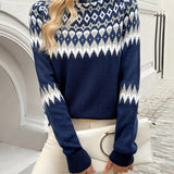 Ella | Geomeetrilise Kudumise Elegantne Kampsun