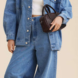 Eliza | Läikiv Zipiga Ruudukott