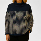 Malene - Kõrge kaelusega puuvillane kampsun