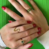 Amaryelle | 18K Kuldsest Rohelisest Tsirkoonist Sõrmus