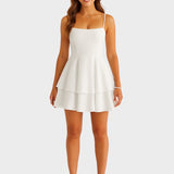 Alice - Seljatu mini kleit rihmade ja kihilise seeliku ning lipsudega