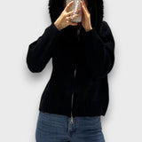 Alisanne – Kootud jakk, millel on tõmblukk ja faux fur krae