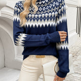 Ella | Geomeetrilise Kudumise Elegantne Kampsun