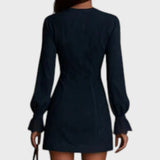 Rachel – Mini kleit sinisest sametist pitsiga