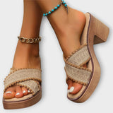 Camila - Paksud kontsad ristuva rihmaga