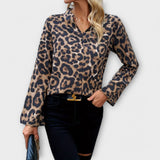 Kat |Igapäevane Leopard Blus Leopardiga V-kaelusega