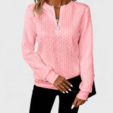 Minda - Naiste sviiter, millel on lukuga ja kudumisega palmikud