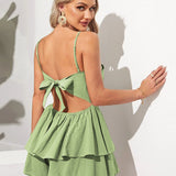 Alice - Seljatu mini kleit rihmade ja kihilise seeliku ning lipsudega