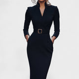 Inês - Elegantne Kleit Vööga