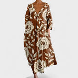 Ana - V-kaelusega värviline kleit